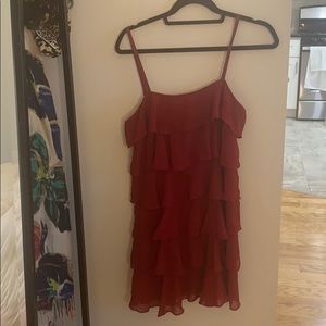 Red ruffle dress